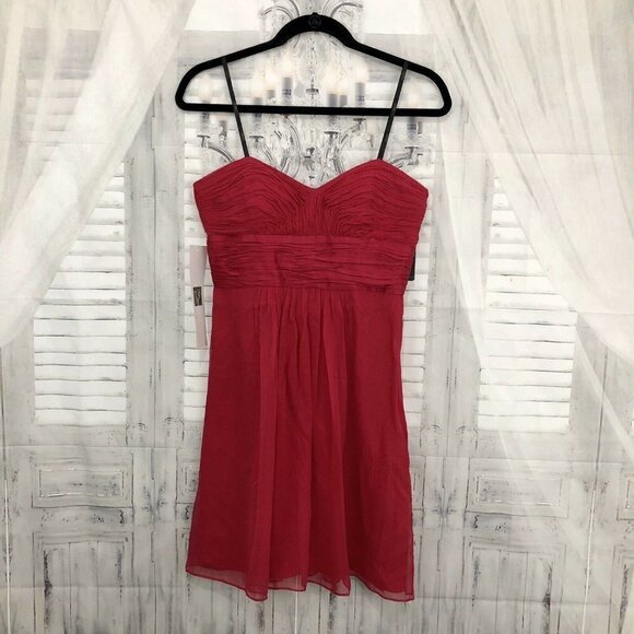LAUNDRY SHELLI SEGAL Size 2 Pink Silk Strapless Cocktail Dress Prom Formal NEW - Picture 1 of 11